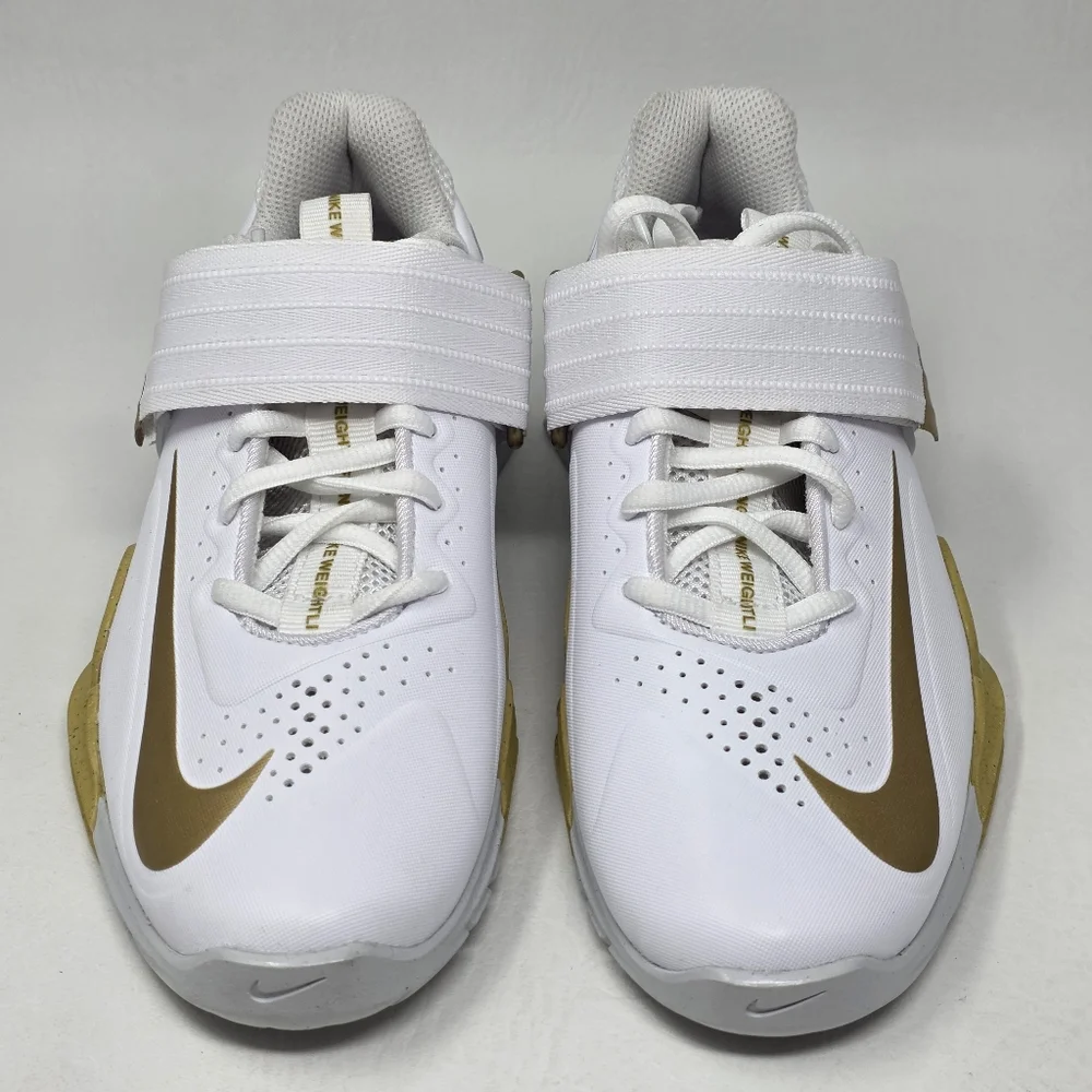Nike Savaleos White Metallic Gold Weight Lifting Shoes CV5708 101 Men's Sz 4.5 - Picture 7 of 10